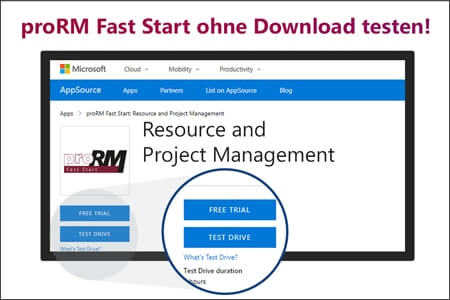 AppSource: „Test Drive“ für proRM Fast Start möglich